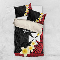 Uvea Chiefdom Wallis and Futuna Personalized Bedding Set Frangipani Flowers Polynesian Pattern
