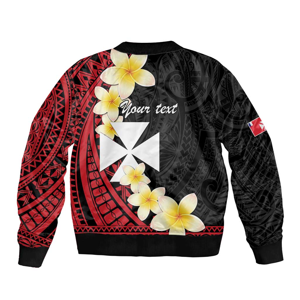 Uvea Chiefdom Wallis and Futuna Personalized Bomber Jacket Frangipani Flowers Polynesian Pattern