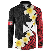 Uvea Chiefdom Wallis and Futuna Personalized Button Sweatshirt Frangipani Flowers Polynesian Pattern