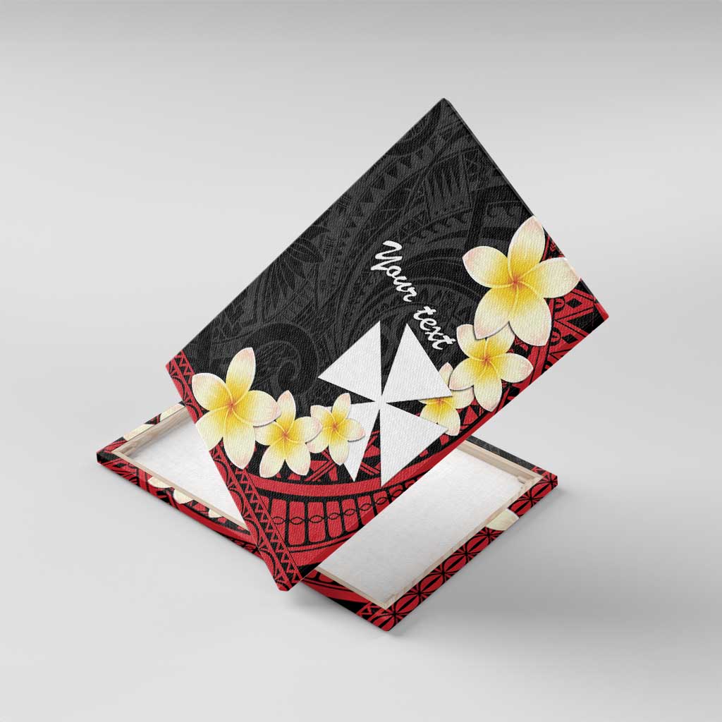 Uvea Chiefdom Wallis and Futuna Personalized Canvas Wall Art Frangipani Flowers Polynesian Pattern