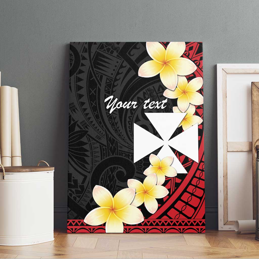 Uvea Chiefdom Wallis and Futuna Personalized Canvas Wall Art Frangipani Flowers Polynesian Pattern