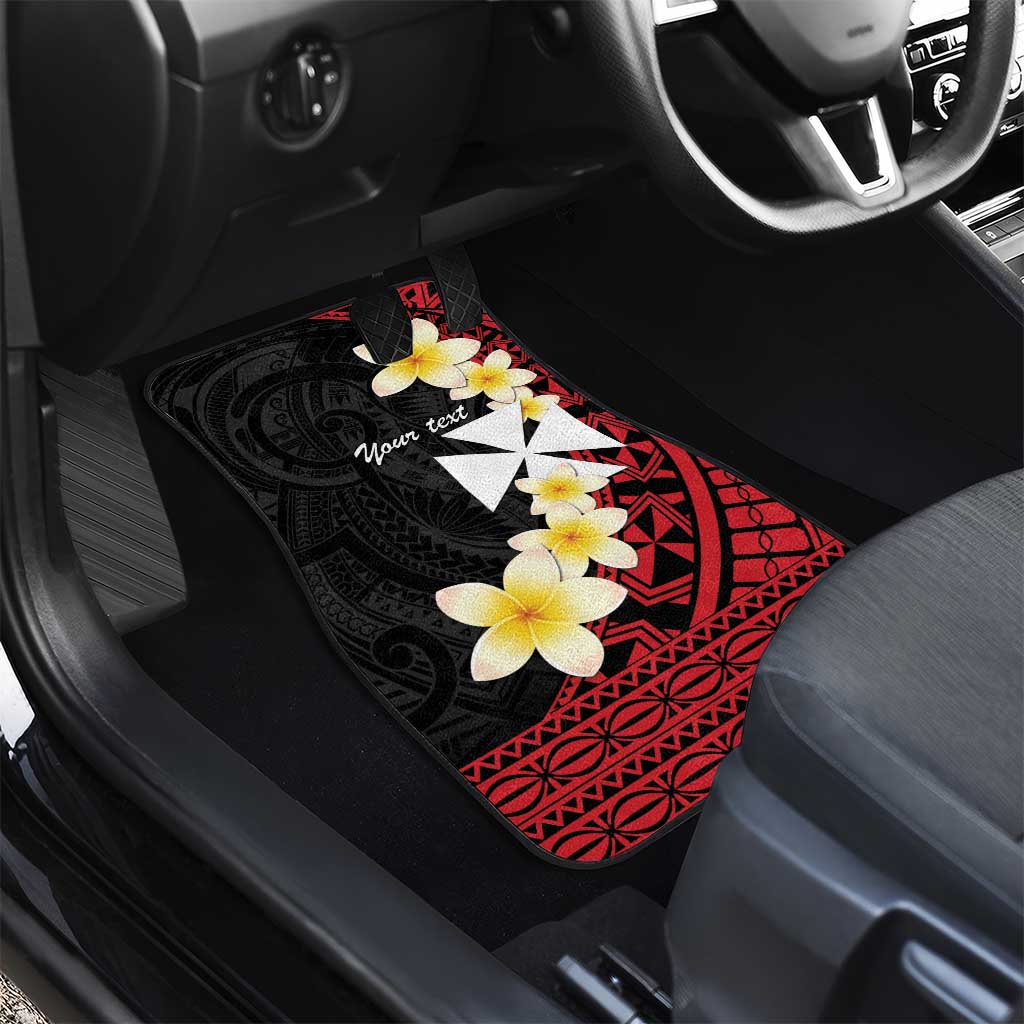 Uvea Chiefdom Wallis and Futuna Personalized Car Mats Frangipani Flowers Polynesian Pattern