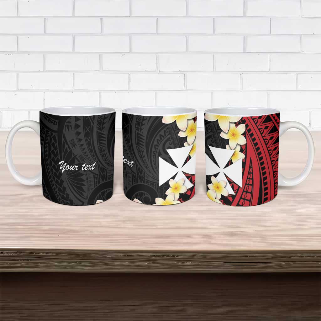 Uvea Chiefdom Wallis and Futuna Personalized Ceramic Mug Frangipani Flowers Polynesian Pattern - Polynesian Pride
