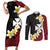 Uvea Chiefdom Wallis and Futuna Personalized Couples Matching Short Sleeve Bodycon Dress and Long Sleeve Button Shirt Frangipani Flowers Polynesian Pattern