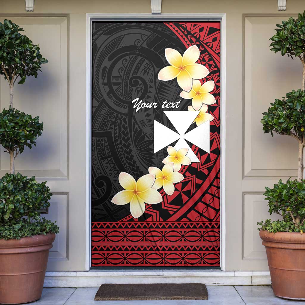 Uvea Chiefdom Wallis and Futuna Personalized Door Cover Frangipani Flowers Polynesian Pattern - Polynesian Pride