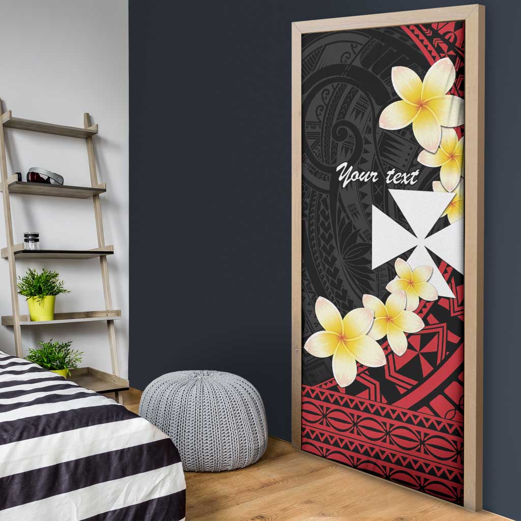 Uvea Chiefdom Wallis and Futuna Personalized Door Cover Frangipani Flowers Polynesian Pattern - Polynesian Pride