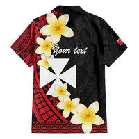 Uvea Chiefdom Wallis and Futuna Personalized Family Matching Long Sleeve Bodycon Dress and Hawaiian Shirt Frangipani Flowers Polynesian Pattern