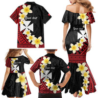 Uvea Chiefdom Wallis and Futuna Personalized Family Matching Mermaid Dress and Hawaiian Shirt Frangipani Flowers Polynesian Pattern