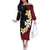 Uvea Chiefdom Wallis and Futuna Personalized Family Matching Off The Shoulder Long Sleeve Dress and Hawaiian Shirt Frangipani Flowers Polynesian Pattern