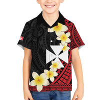 Uvea Chiefdom Wallis and Futuna Personalized Family Matching Off The Shoulder Long Sleeve Dress and Hawaiian Shirt Frangipani Flowers Polynesian Pattern