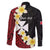 Uvea Chiefdom Wallis and Futuna Personalized Family Matching Off Shoulder Maxi Dress and Hawaiian Shirt Frangipani Flowers Polynesian Pattern
