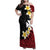 Uvea Chiefdom Wallis and Futuna Personalized Family Matching Off Shoulder Maxi Dress and Hawaiian Shirt Frangipani Flowers Polynesian Pattern
