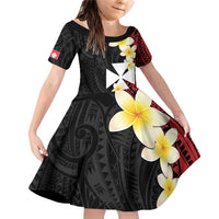 Uvea Chiefdom Wallis and Futuna Personalized Family Matching Off Shoulder Short Dress and Hawaiian Shirt Frangipani Flowers Polynesian Pattern