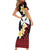 Uvea Chiefdom Wallis and Futuna Personalized Family Matching Short Sleeve Bodycon Dress and Hawaiian Shirt Frangipani Flowers Polynesian Pattern
