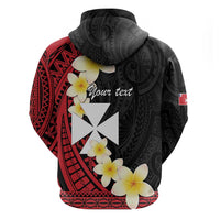 Uvea Chiefdom Wallis and Futuna Personalized Hoodie Frangipani Flowers Polynesian Pattern