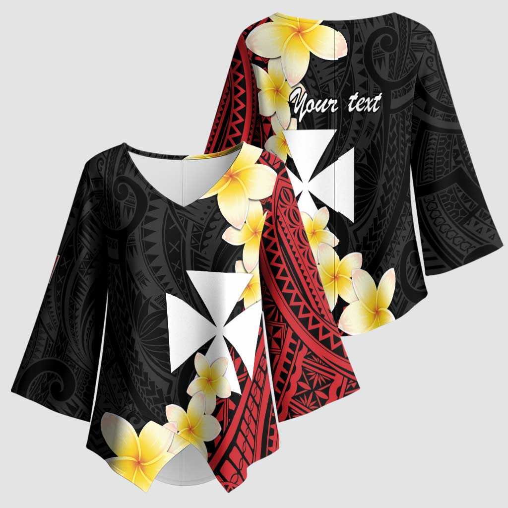 Uvea Chiefdom Wallis and Futuna Personalized Kimono Sleeve Blouse Frangipani Flowers Polynesian Pattern - Polynesian Pride