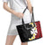 Uvea Chiefdom Wallis and Futuna Personalized Leather Tote Bag Frangipani Flowers Polynesian Pattern