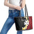 Uvea Chiefdom Wallis and Futuna Personalized Leather Tote Bag Frangipani Flowers Polynesian Pattern