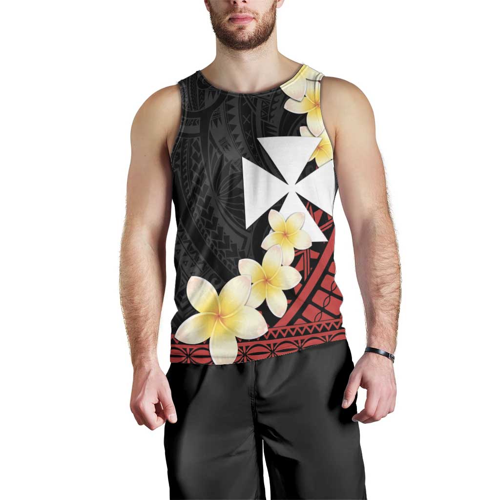 Uvea Chiefdom Wallis and Futuna Personalized Men Tank Top Frangipani Flowers Polynesian Pattern