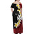 Uvea Chiefdom Wallis and Futuna Personalized Off Shoulder Maxi Dress Frangipani Flowers Polynesian Pattern