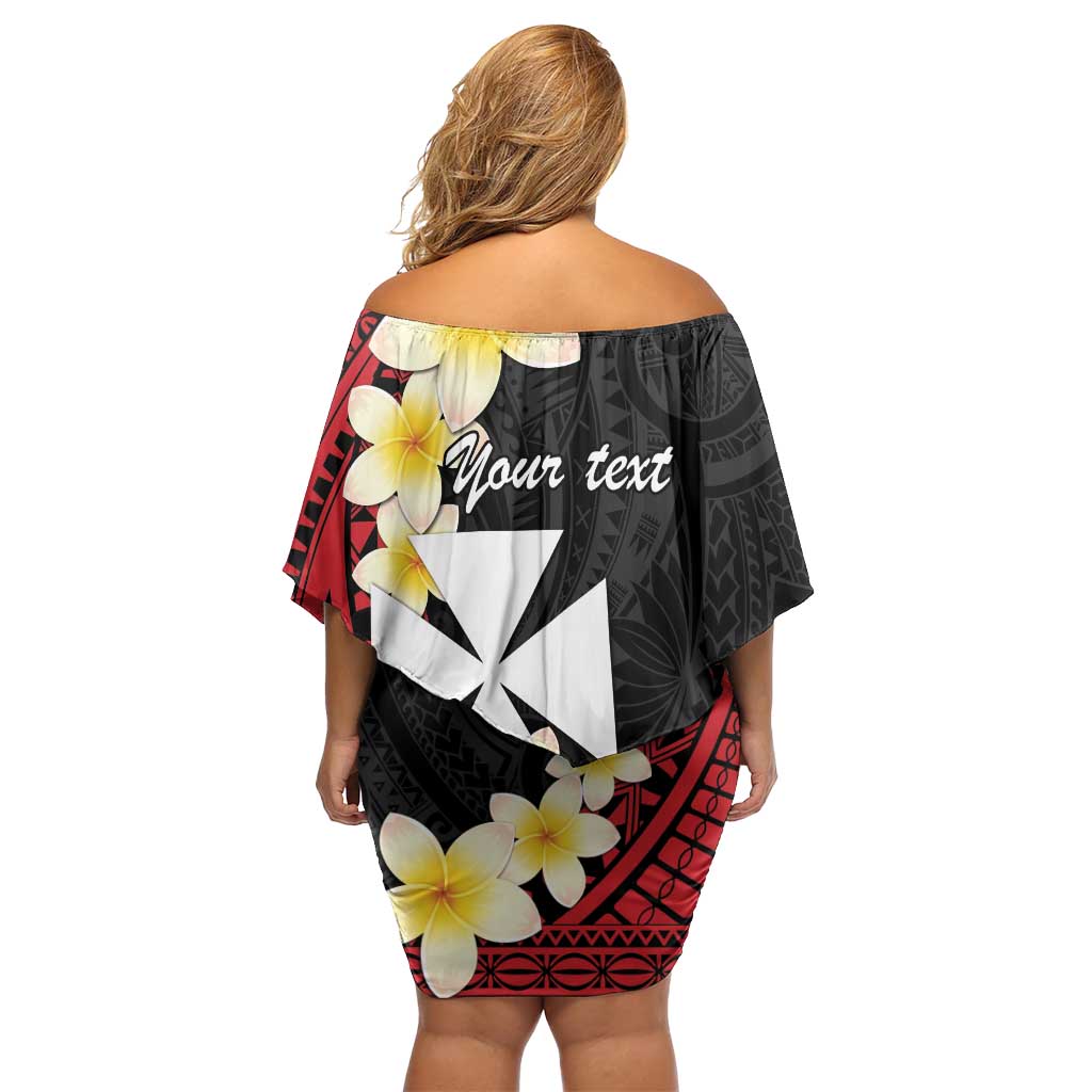 Uvea Chiefdom Wallis and Futuna Personalized Off Shoulder Short Dress Frangipani Flowers Polynesian Pattern
