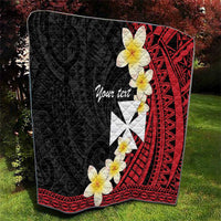 Uvea Chiefdom Wallis and Futuna Personalized Quilt Frangipani Flowers Polynesian Pattern