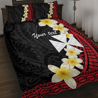 Uvea Chiefdom Wallis and Futuna Personalized Quilt Bed Set Frangipani Flowers Polynesian Pattern