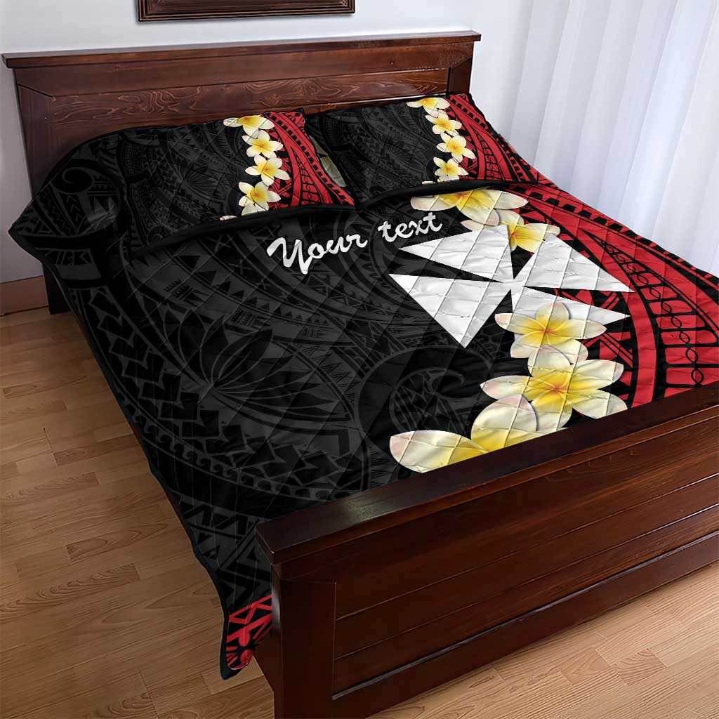 Uvea Chiefdom Wallis and Futuna Personalized Quilt Bed Set Frangipani Flowers Polynesian Pattern