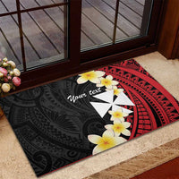 Uvea Chiefdom Wallis and Futuna Personalized Rubber Doormat Frangipani Flowers Polynesian Pattern