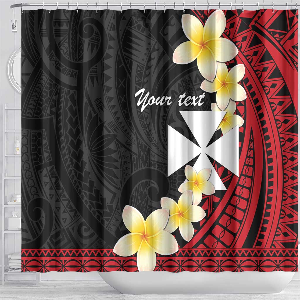 Uvea Chiefdom Wallis and Futuna Personalized Shower Curtain Frangipani Flowers Polynesian Pattern