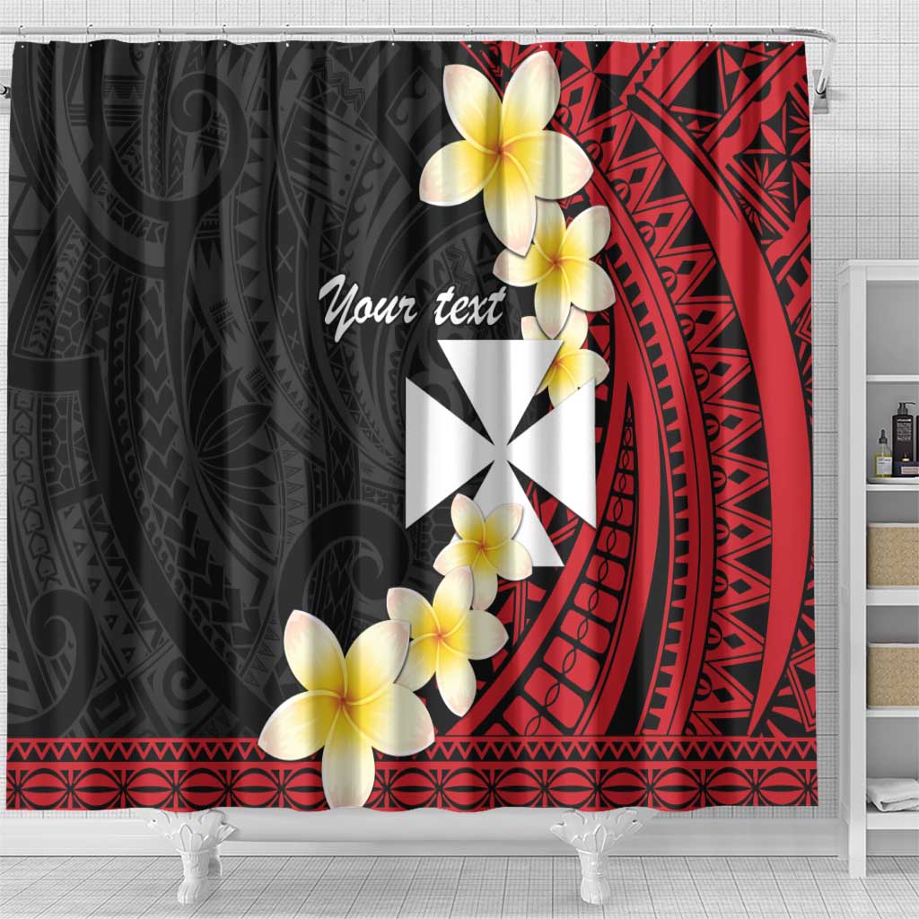 Uvea Chiefdom Wallis and Futuna Personalized Shower Curtain Frangipani Flowers Polynesian Pattern