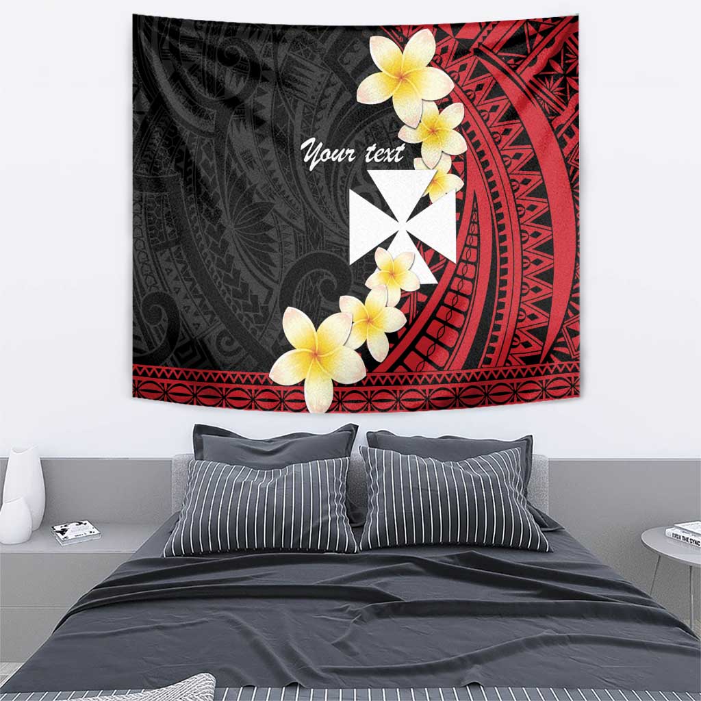 Uvea Chiefdom Wallis and Futuna Personalized Tapestry Frangipani Flowers Polynesian Pattern