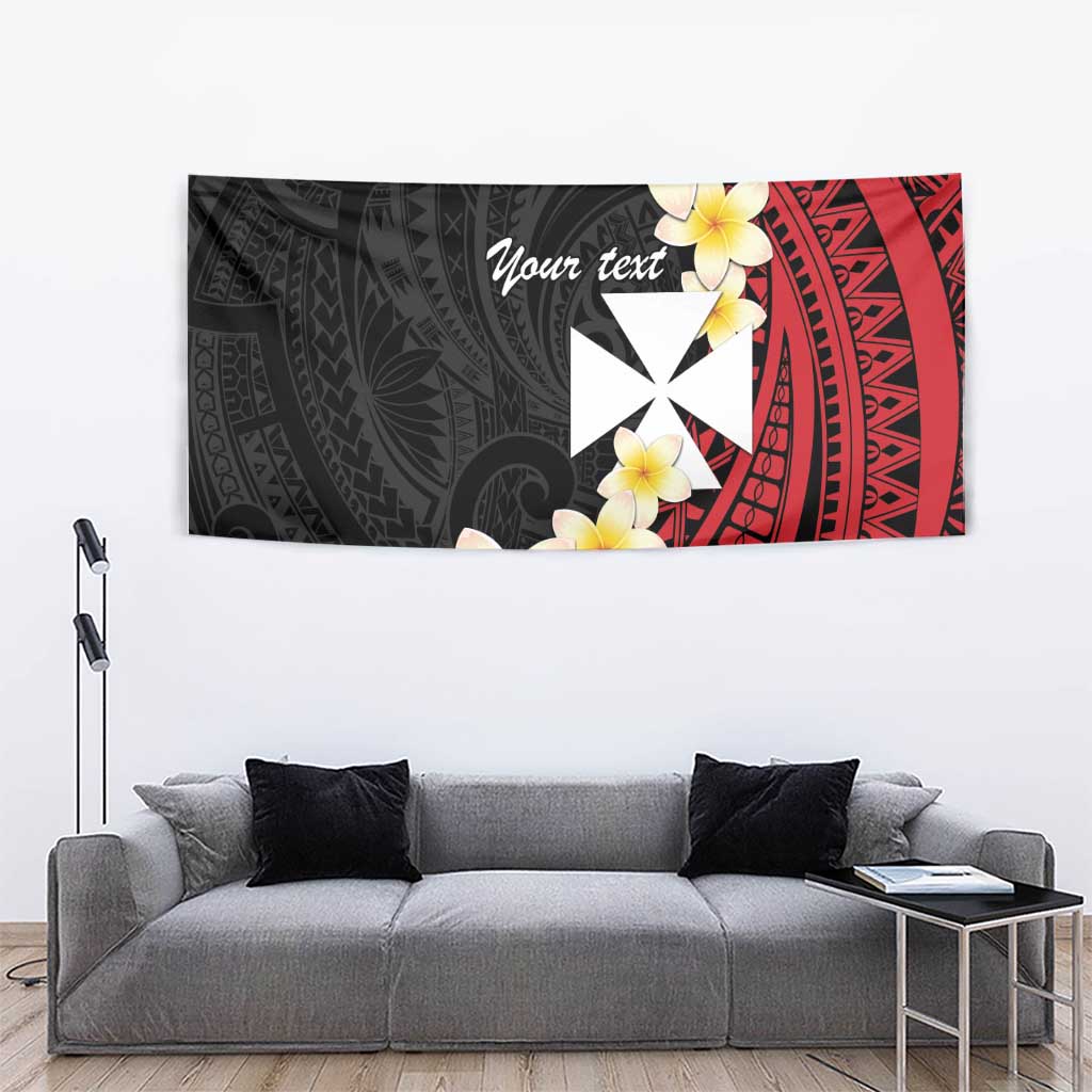 Uvea Chiefdom Wallis and Futuna Personalized Tapestry Frangipani Flowers Polynesian Pattern