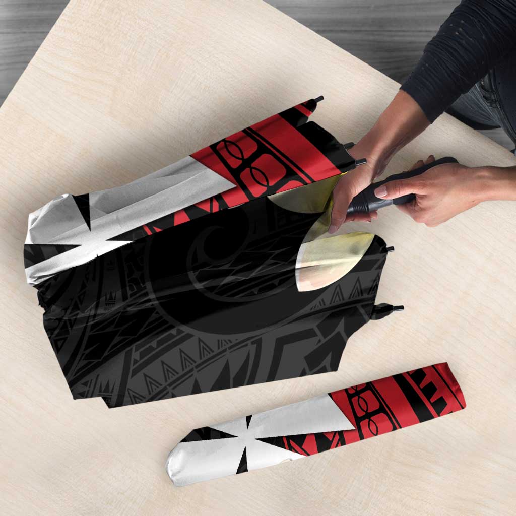 Uvea Chiefdom Wallis and Futuna Personalized Umbrella Frangipani Flowers Polynesian Pattern - Polynesian Pride