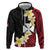 Uvea Chiefdom Wallis and Futuna Personalized Zip Hoodie Frangipani Flowers Polynesian Pattern