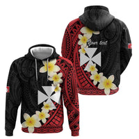 Uvea Chiefdom Wallis and Futuna Personalized Zip Hoodie Frangipani Flowers Polynesian Pattern