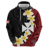 Uvea Chiefdom Wallis and Futuna Personalized Zip Hoodie Frangipani Flowers Polynesian Pattern