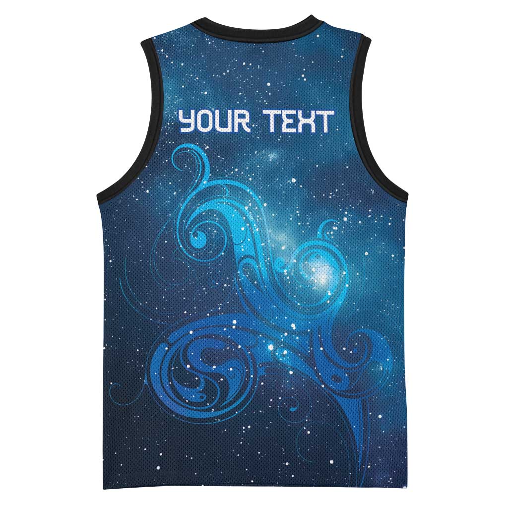 New Zealand Nurses RN Personalised Basketball Jersey Galaxy Stethoscope Maori Motif