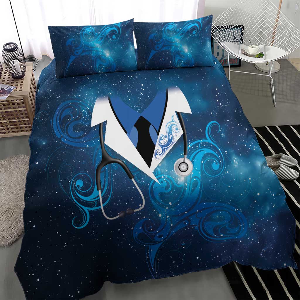 New Zealand Nurses RN Bedding Set Galaxy Stethoscope Maori Motif