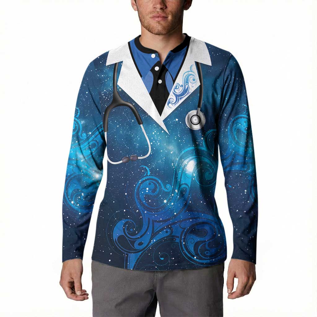 New Zealand Nurses RN Personalised Button Sweatshirt Galaxy Stethoscope Maori Motif