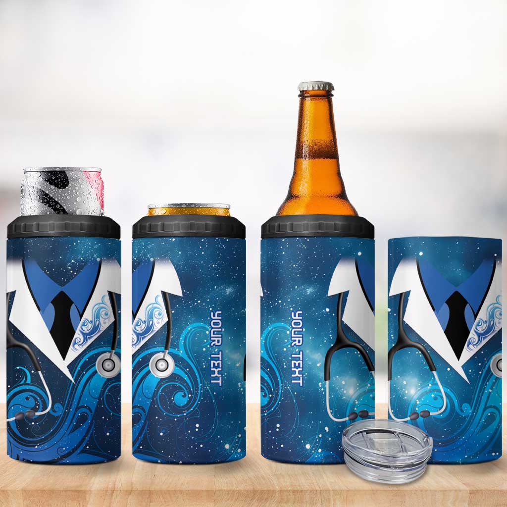 New Zealand Nurses RN Personalised 4 in 1 Can Cooler Tumbler Galaxy Stethoscope Maori Motif