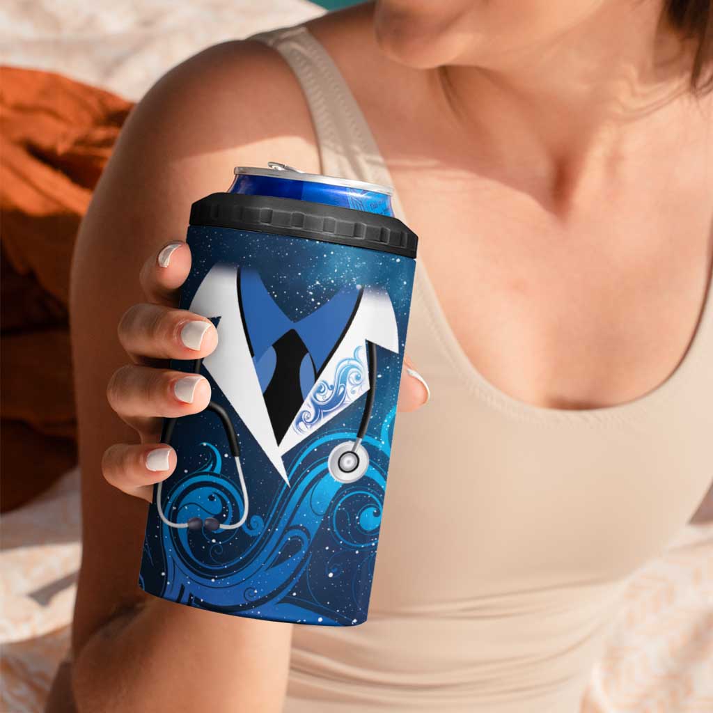 New Zealand Nurses RN Personalised 4 in 1 Can Cooler Tumbler Galaxy Stethoscope Maori Motif