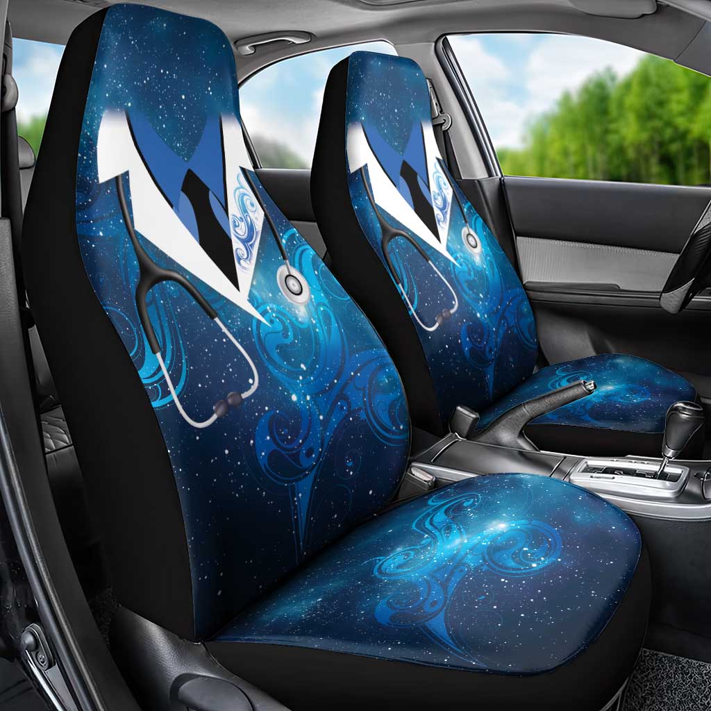 New Zealand Nurses RN Car Seat Cover Galaxy Stethoscope Maori Motif