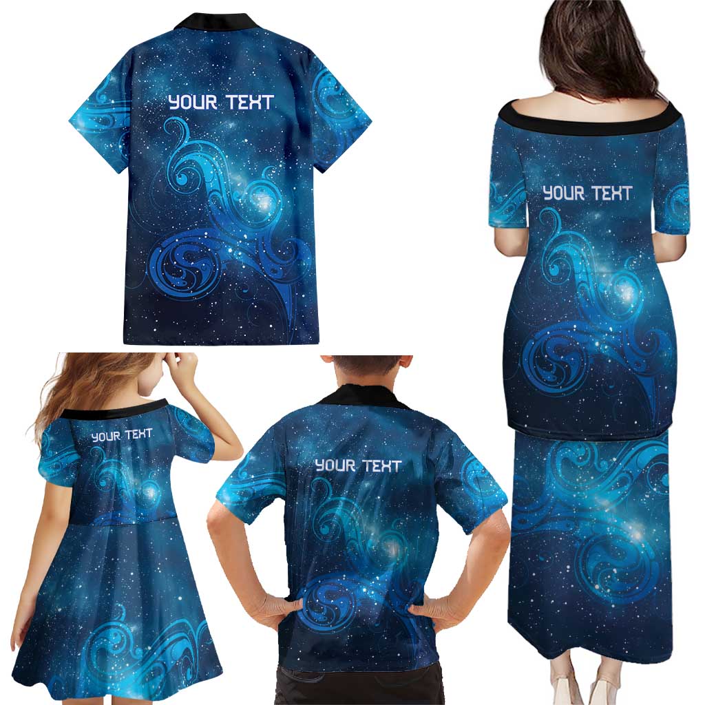 New Zealand Nurses RN Personalised Family Matching Puletasi and Hawaiian Shirt Galaxy Stethoscope Maori Motif LT9 - Polynesian Pride