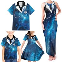 New Zealand Nurses RN Personalised Family Matching Tank Maxi Dress and Hawaiian Shirt Galaxy Stethoscope Maori Motif LT9 - Polynesian Pride
