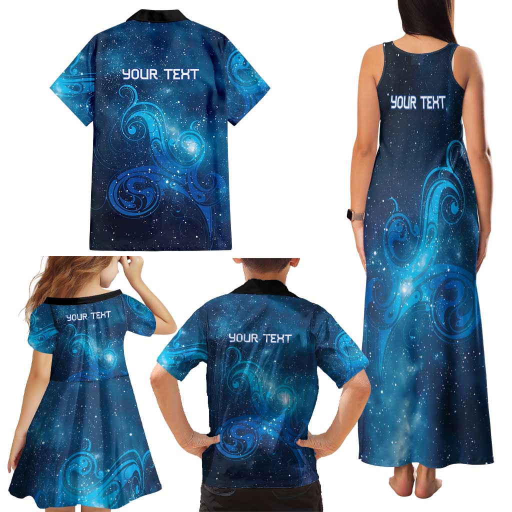 New Zealand Nurses RN Personalised Family Matching Tank Maxi Dress and Hawaiian Shirt Galaxy Stethoscope Maori Motif LT9 - Polynesian Pride