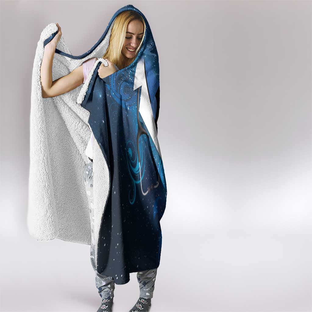 New Zealand Nurses RN Hooded Blanket Galaxy Stethoscope Maori Motif