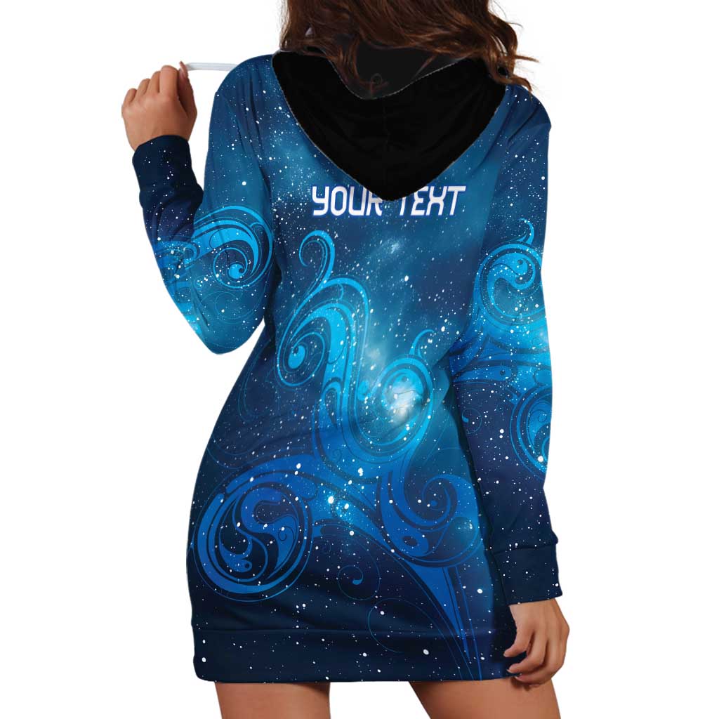 New Zealand Nurses RN Personalised Hoodie Dress Galaxy Stethoscope Maori Motif