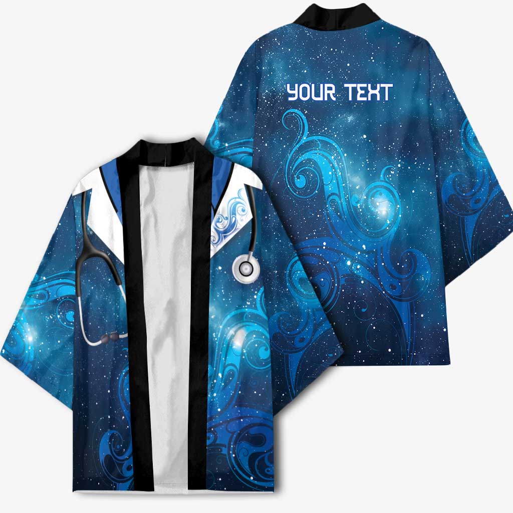 New Zealand Nurses RN Personalised Kimono Galaxy Stethoscope Maori Motif
