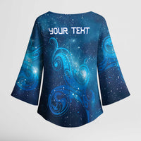 New Zealand Nurses RN Personalised Kimono Sleeve Blouse Galaxy Stethoscope Maori Motif